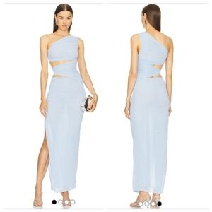NWOT Michael Costello x REVOLVE Daphne Maxi Dress In Blue Size S